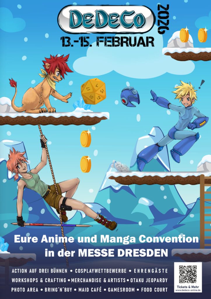 Plakat für die DeDeCo 2026 - Anime und Manga Convention in Dresden